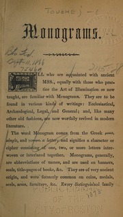 Handbook of Modern and Gothic Monograms and Ciphers