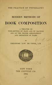 Modern Methods of Book Composition